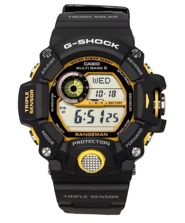 Reloj Casio G-Shock Master Of G-Land Rangeman digital con correa de resina negra Solar GW-9400Y-1 200M para hombre