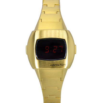 Hamilton American Classic PSR 74 Reloj unisex de cuarzo, acero inoxidable, esfera roja, tono dorado, H52314130, 100 m