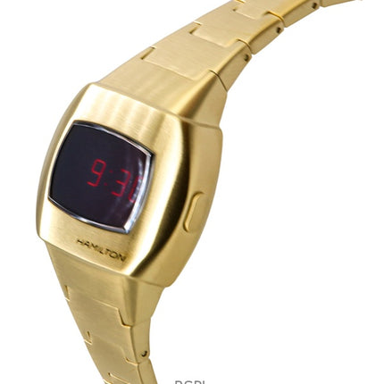 Hamilton American Classic PSR 74 Reloj unisex de cuarzo, acero inoxidable, esfera roja, tono dorado, H52314130, 100 m