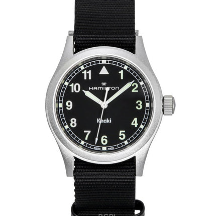 Reloj unisex Hamilton Khaki Field con correa textil y esfera negra de cuarzo H69401430