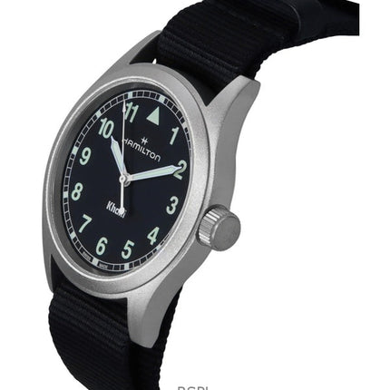 Reloj unisex Hamilton Khaki Field con correa textil y esfera negra de cuarzo H69401430