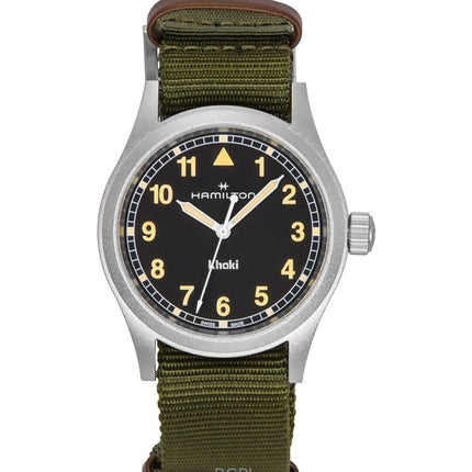 Reloj unisex Hamilton Khaki Field con correa textil y esfera negra de cuarzo H69401930