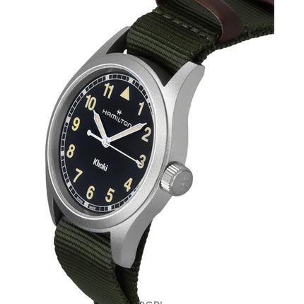 Reloj unisex Hamilton Khaki Field con correa textil y esfera negra de cuarzo H69401930