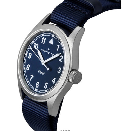Reloj unisex Hamilton Khaki Field con correa textil y esfera azul de cuarzo H69401940