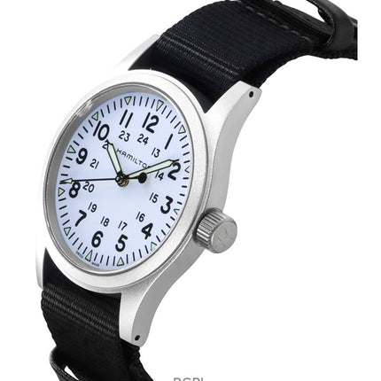 Reloj Hamilton Khaki Field H69439910 para hombre, automático, con correa textil y esfera blanca