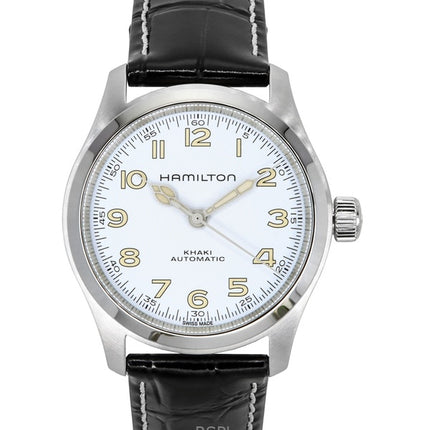 Reloj Hamilton Khaki Field Murph con correa de piel y esfera blanca, automático, H70405710, 100 m, para hombre