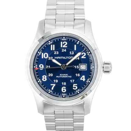 Hamilton Khaki - Reloj automático de acero inoxidable con esfera azul H70605140 100M para hombre