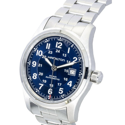 Hamilton Khaki - Reloj automático de acero inoxidable con esfera azul H70605140 100M para hombre