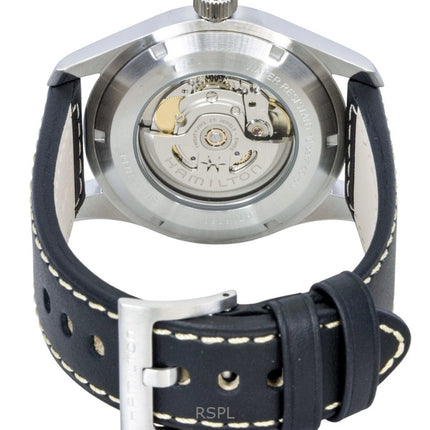Reloj Hamilton H70605733 automático para hombre, correa de piel color caqui y esfera negra, 100 m