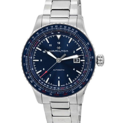 Reloj Hamilton Khaki Aviation Converter Blue Dial Automatic H76645140 100M para hombre