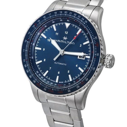 Reloj Hamilton Khaki Aviation Converter Blue Dial Automatic H76645140 100M para hombre