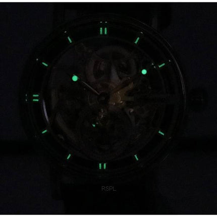 Reloj para hombre Ingersoll The Herald con correa de cuero, esfera esquelética plateada, automático, I00402B