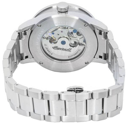 Ingersoll The Jazz Sun and Moon Phase Acero inoxidable Esqueleto Plata Dial Automático I07703 Reloj para hombre