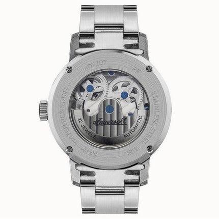 Reloj para hombre Ingersoll The Jazz de acero inoxidable con esfera esqueleto azul automático I07707