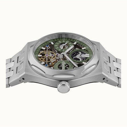 Reloj para hombre Ingersoll The Broadway Dual Time con esfera esqueleto verde automático I12905