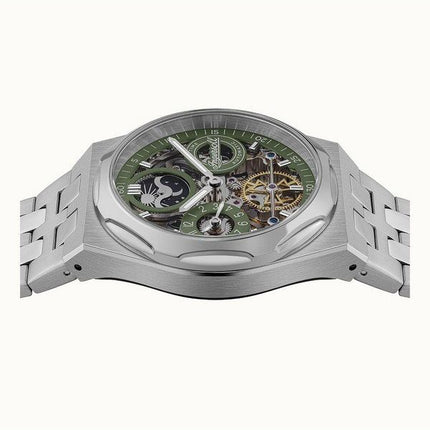 Reloj para hombre Ingersoll The Broadway Dual Time con esfera esqueleto verde automático I12905
