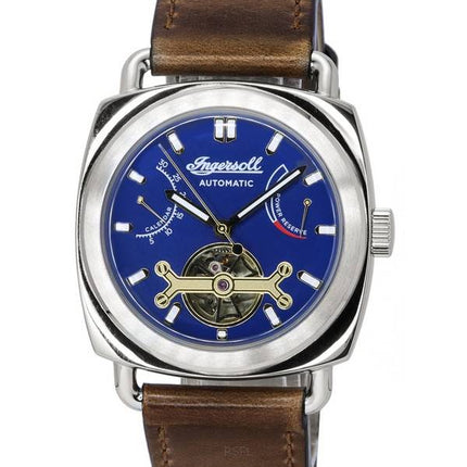 Ingersoll The Nashville correa de cuero azul corazón abierto Dial automático I13001 Watch de Men es