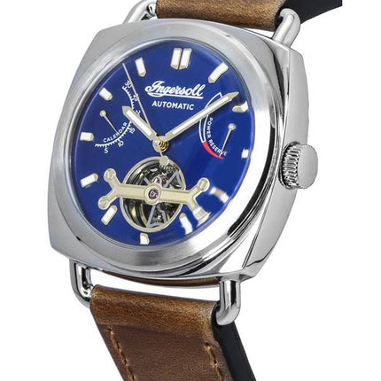 Ingersoll The Nashville correa de cuero azul corazón abierto Dial automático I13001 Watch de Men es