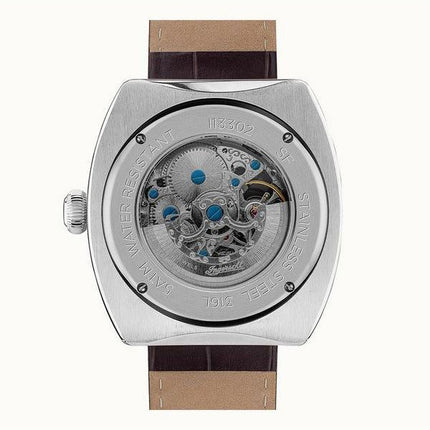 Reloj para hombre Ingersoll The Michigan con correa de cuero marrón y esfera esqueleto blanca automático I13302