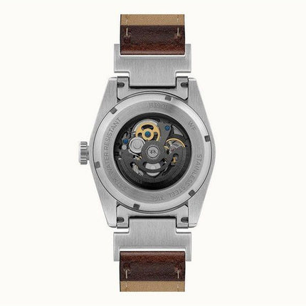 Reloj para hombre Ingersoll The Scovill con correa de cuero marrón y esfera esqueleto negra automático I13901 100M