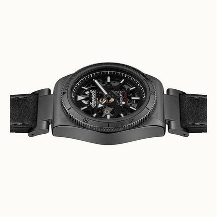 Ingersoll The Scovill Correa de cuero negra Esfera esqueleto negra Reloj automático para hombre I13902 100M