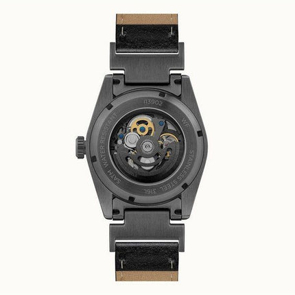 Ingersoll The Scovill Correa de cuero negra Esfera esqueleto negra Reloj automático para hombre I13902 100M
