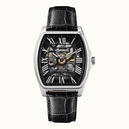 Reloj para hombre Ingersoll The California con correa de cuero esquelética y esfera negra automática I14202