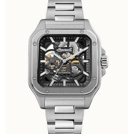 Reloj para hombre Ingersoll The Ollie de acero inoxidable con esfera esquelética negra y automático I14501