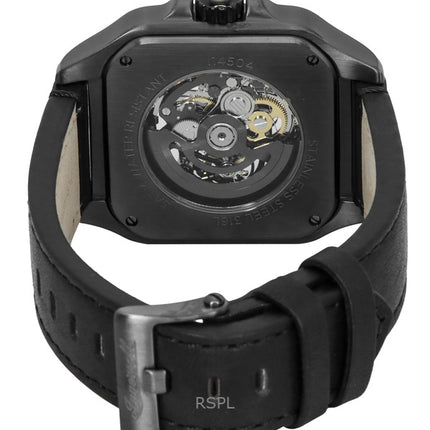 Reloj Ingersoll The Ollie I14504 automático para hombre con correa de cuero y esfera esquelética negra
