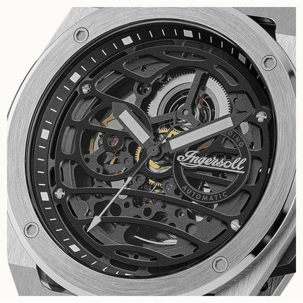 Reloj automático Ingersoll The Springfield de acero inoxidable con esfera esqueletizada negra I15203 para hombre