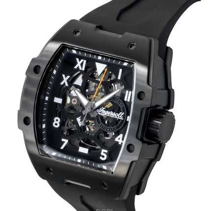 Reloj Ingersoll The Play I15302 automático para hombre con correa de poliuretano y esfera esqueletizada negra