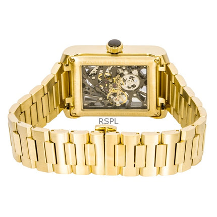 Reloj Ingersoll The Spur I17002 automático para hombre, de acero inoxidable en tono dorado y esfera negra con esqueleto