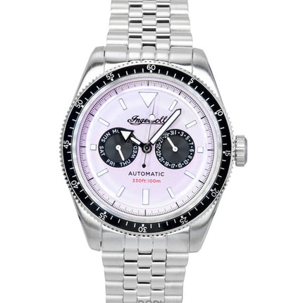 Reloj Ingersoll Outlaw automático de acero inoxidable con esfera rosa I17201 para hombre