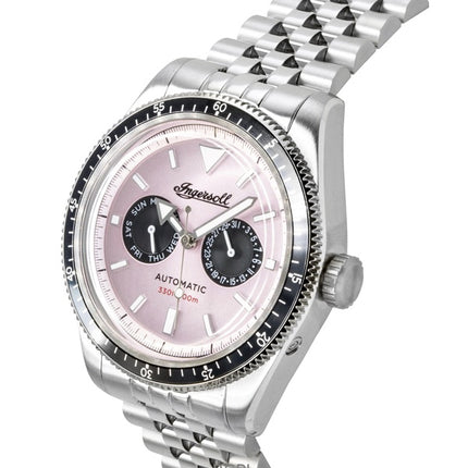 Reloj Ingersoll Outlaw automático de acero inoxidable con esfera rosa I17201 para hombre
