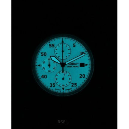 Reloj cronógrafo Iron Annie F13 Tempelhof con correa de piel y esfera beige de cuarzo 56705 100M para hombre