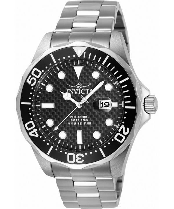 Reloj Invicta Pro Diver con esfera negra de cuarzo Diver's 12562 200M para hombre