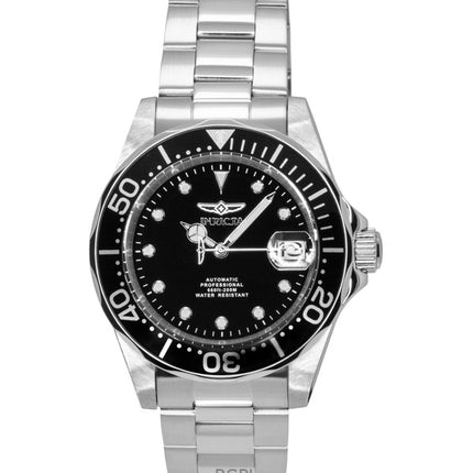 Reloj Invicta Pro Diver 17039 automático de acero inoxidable con esfera negra para hombre, 200 m
