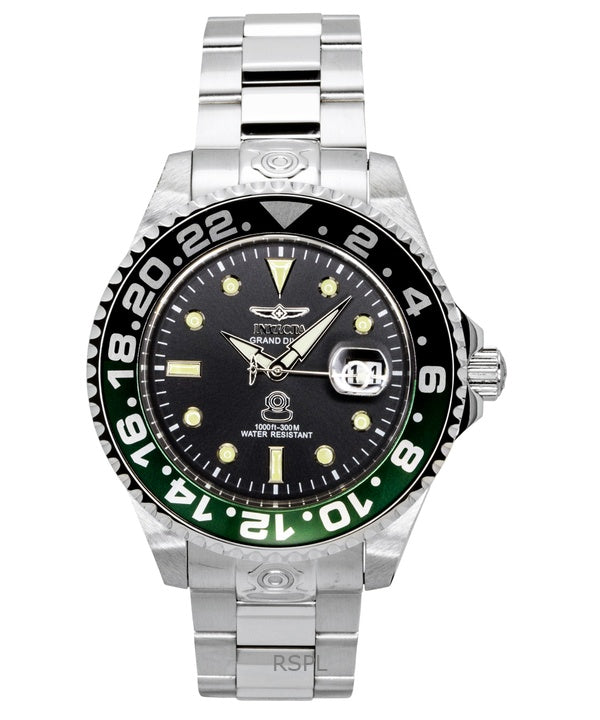 Reloj Invicta Pro Diver de acero inoxidable con esfera negra, cuarzo, 21866, 300 m, para hombre