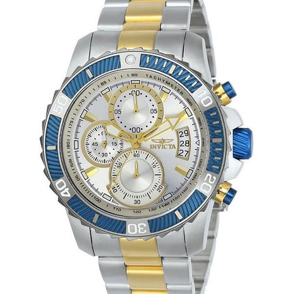 Reloj para hombre Invicta Pro Diver cronógrafo de dos tonos de acero inoxidable con esfera plateada y cuarzo 23994 100M