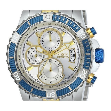 Reloj para hombre Invicta Pro Diver cronógrafo de dos tonos de acero inoxidable con esfera plateada y cuarzo 23994 100M