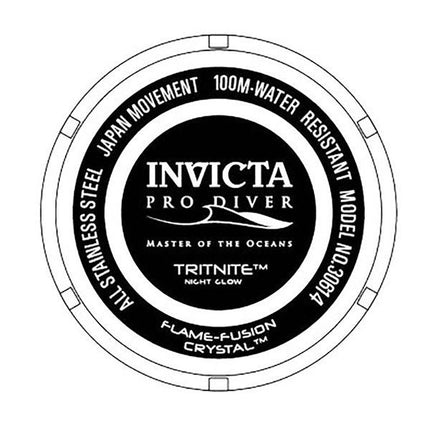 Reloj Invicta Pro Diver de acero inoxidable dorado con esfera negra, cuarzo 30614, 100 m, para hombre