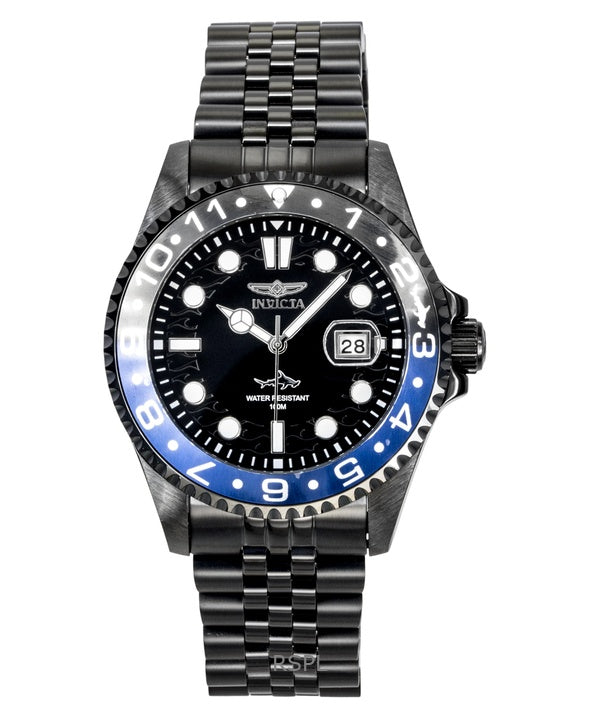 Reloj Invicta Pro Diver de acero inoxidable con esfera negra de cuarzo 30627 100M para hombre