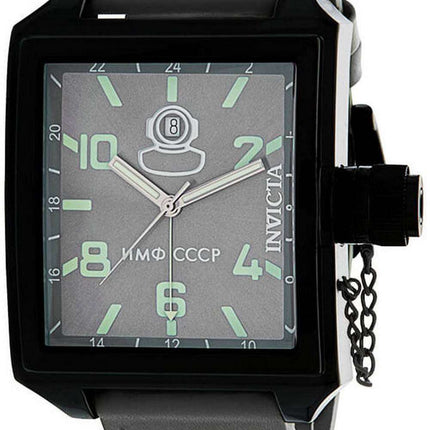 Invicta Russian Diver, esfera gris, correa de cuero, cuarzo, 33707, 100M, reloj para hombre