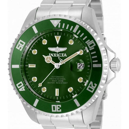 Invicta Pro Diver, esfera verde, acero inoxidable, automático, 35719, 200M, reloj para hombre
