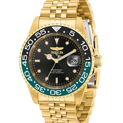 Reloj para hombre Invicta Pro Diver de acero inoxidable en tono dorado con esfera negra y cuarzo Diver',s 36043 200M