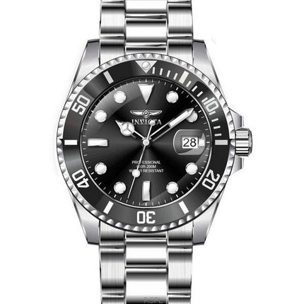 Reloj Invicta Pro Diver de acero inoxidable con esfera negra y cuarzo Diver's 37149 200M para mujer