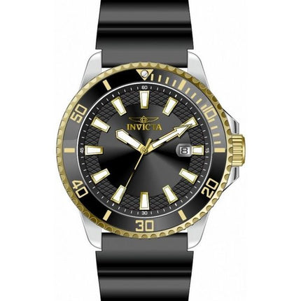 Reloj Invicta Pro Diver con correa de silicona y esfera negra de cuarzo 46132 para hombre