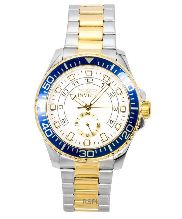 Reloj Invicta Pro Diver de cuarzo en dos tonos, acero inoxidable y esfera blanca 47127 para hombre