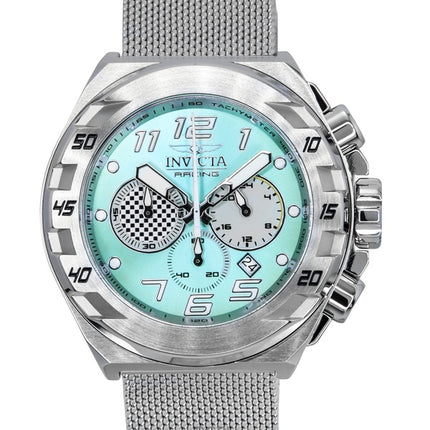 Reloj de cuarzo Invicta Racing 47202 para hombre con esfera turquesa y acero inoxidable
