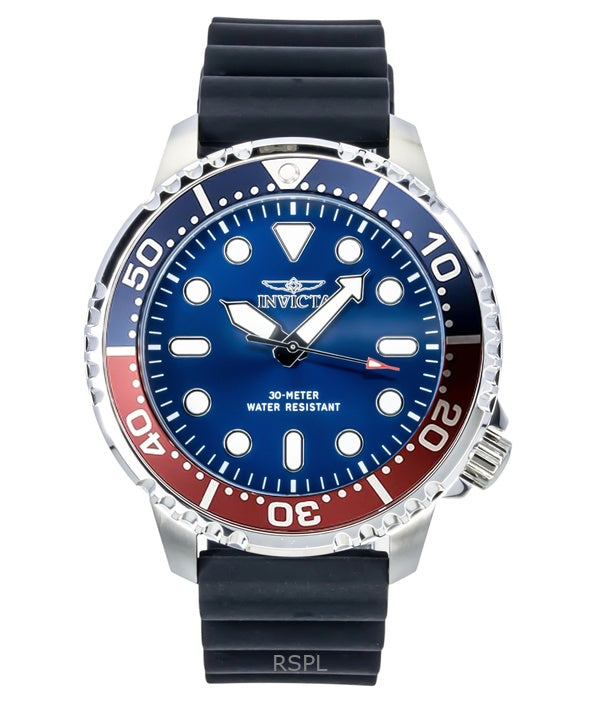 Reloj Invicta Pro Diver de cuarzo con correa de silicona y esfera azul con bisel Pepsi 47222 para hombre
